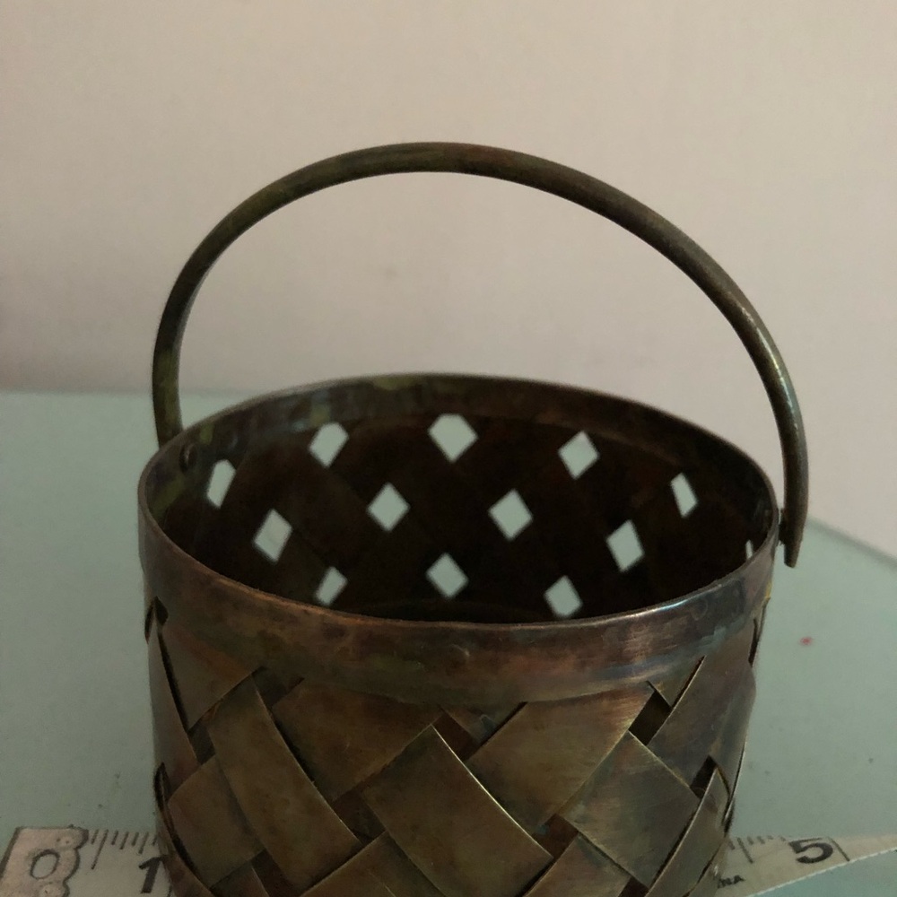 Woven Metal Basket - Bronze Finish